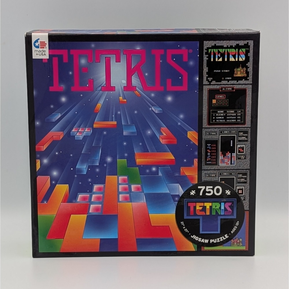 Tetris Jigsaw Puzzle 750 Piece Ceaco Retro Video Game Arcade Art with Poster NEW